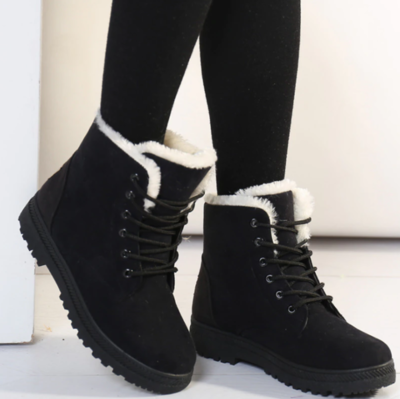 Warm Snow Boots Casual Solid Color Flat Short