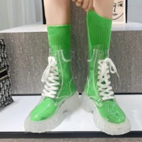Transparent Platform Boots With Sock Candy Color - Thumbnail 2