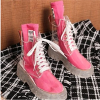 Transparent Platform Boots With Sock Candy Color - Thumbnail 4