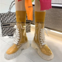 Transparent Platform Boots With Sock Candy Color - Thumbnail 5