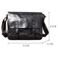 Casual Men's Genuine Leather Briefcase First Layer - Thumbnail 7