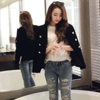  Women Slim Velvet Blazers Classic Double Breasted - Thumbnail 5