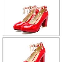  Strap High Heels Crystal Wedding Shoes Bridesmaid - Thumbnail 6