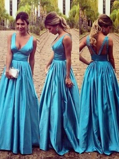 SP1807,Cheap Custom Blue Bridesmaid Dresses A line Satin Bridesmaid Dress
