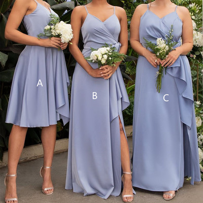 Sp1813,lavender mix satin bridesmaid dresses