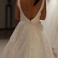 SP1836,Sparkly V-neck Backless Wedding Gown, Sequins Prom Dress On Sale - Thumbnail 2