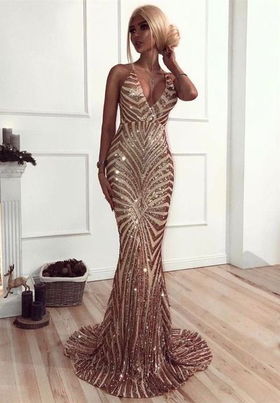SP1839,Glitter Mermaid Sequins Long Prom Dress, Backless Evening Dress