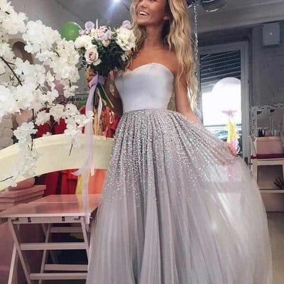 Sp1841,sparkly beading long prom dresses sweetheart tulle evening gowns - Thumbnail 2