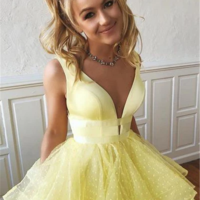 SP1845,Sweet 16 Dress Layered Polka Dot Organza Long Prom Dresses - Thumbnail 1