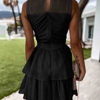 Lace Stitching Mesh Sleeveless Dress - Thumbnail 6