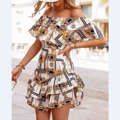 Casual printed short sleeve dress