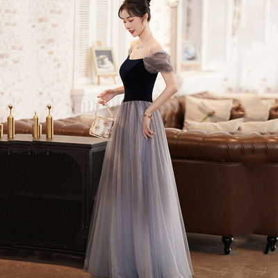 Cute tulle long a line prom dress evening gown - Thumbnail 2