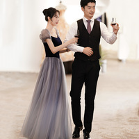 Cute tulle long A line prom dress evening gown - Thumbnail 2