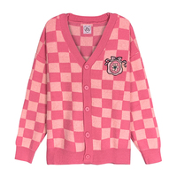 New sweet plaid embroidered sweater - Thumbnail 8