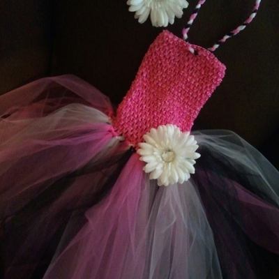 Black, pink and white tutu dress
