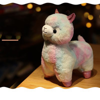 New cute rainbow luminous alpaca plush doll - Thumbnail 3