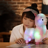 New cute rainbow luminous alpaca plush doll - Thumbnail 7