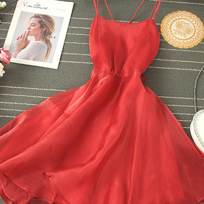 Sp1881,cute homecoming dresses,spaghetti straps chiffon mini prom dress - Thumbnail 3