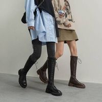 Zipper Side High Leg Boots G-3011 - Thumbnail 1