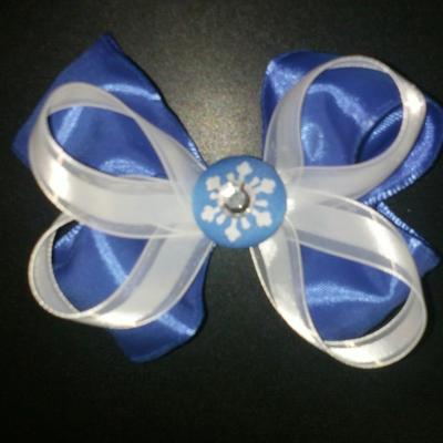 Blue snowflake bow