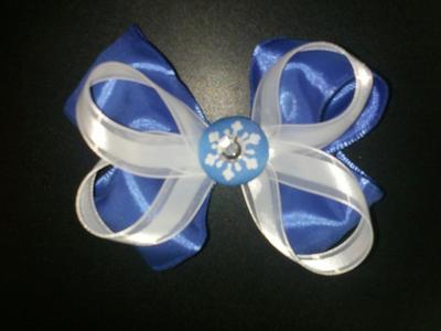 Blue Snowflake Bow