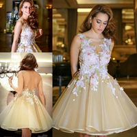 SP1901,Shine A Line Scoop Sleeveless Short Mini Organza Homecoming Dress - Thumbnail 1