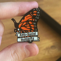Free Shipping-"ANTISOCIAL BUTTERFLY" PIN - Thumbnail 3