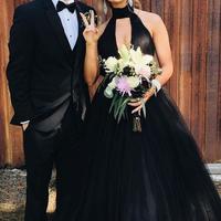 SP1921,Elegant High Neck Black Prom Dresses Long Ball Gown Formal Dress - Thumbnail 1