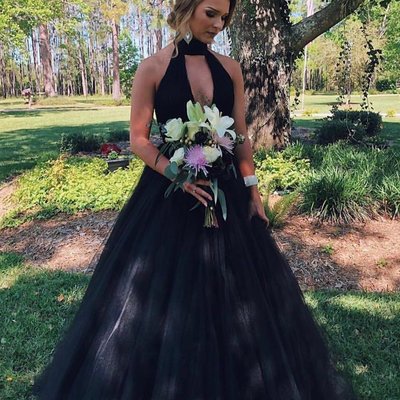 Sp1921,elegant high neck black prom dresses long ball gown formal dress - Thumbnail 2