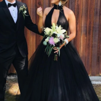 SP1921,Elegant High Neck Black Prom Dresses Long Ball Gown Formal Dress - Thumbnail 2