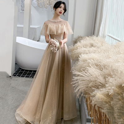 Cute tulle long a line prom dress evening gown - Thumbnail 3