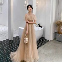 Cute tulle long A line prom dress evening gown - Thumbnail 2