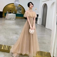 Cute tulle long A line prom dress evening gown - Thumbnail 3