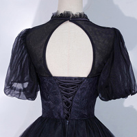 Black tulle lace long ball gown dress formal gown - Thumbnail 4