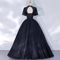 Black tulle lace long ball gown dress formal gown - Thumbnail 5