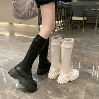 Gladiator Motorcycle High Heels Knee High Boots - Thumbnail 4