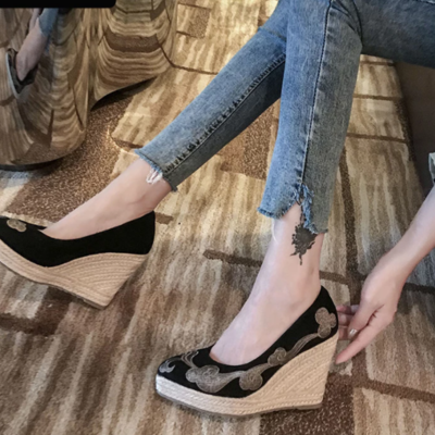  princess suede wedge single shoes women - Thumbnail 3
