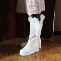 Warm Fur Knee High Boots Women Snow Boots - Thumbnail 2