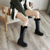 Warm Fur Knee High Boots Women Snow Boots - Thumbnail 3