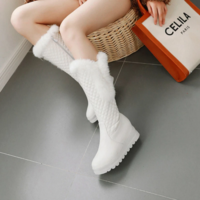 Warm Fur Knee High Boots Women Snow Boots - Thumbnail 1