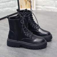 Beige Black Plush Warm Fur Ankle Boots - Thumbnail 5