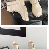  Women Short Leather Female Motorcycle Booties - Thumbnail 4