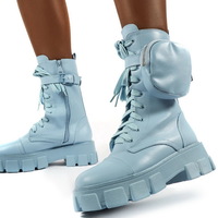 Sexy Chunky Boots Fashion Pocket Platform Boots - Thumbnail 4