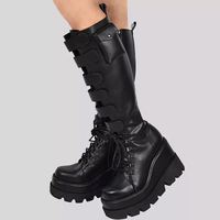 Buckle Punk High Heels Boots Women Cosplay - Thumbnail 1