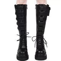 Buckle Punk High Heels Boots Women Cosplay - Thumbnail 2