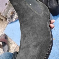 Elegant Men's Grey Chelsea Boot, Hand Stitch Suede Formal Boot - Thumbnail 2