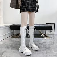 Knight Boots Women Knee High Long Square  - Thumbnail 2