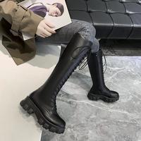 Knight Boots Women Knee High Long Square  - Thumbnail 7