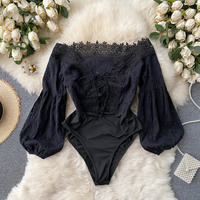  Jumpsuit Women Sexy Off Shoulder Lace Up  - Thumbnail 5