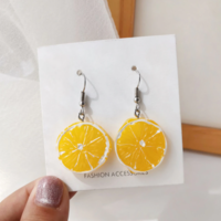 Earrings Lovely Lemon Fruit Han Edition Style - Thumbnail 2